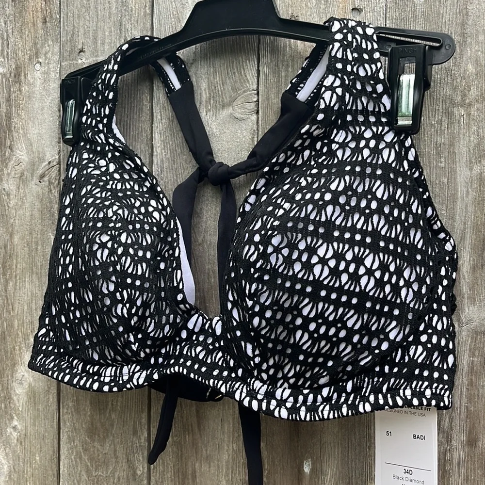 Sunsets California Black Diamond Muse Bikini Top,Size 34D,NWT - Picture 3 of 12